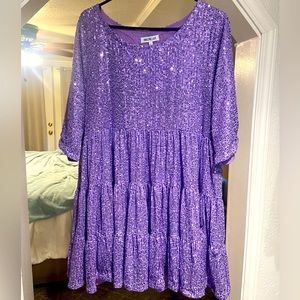 Amazing lace sequin dress!💜